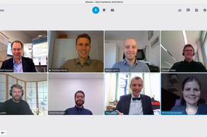 Prof. Dr.-Ing. Jörg Reiff-Stephan und Prof. Dr.-Ing. Jens Jäkel (beide VFAALE e.V.) mit Christoph Moritz, Marius Lamm, Dominik Polke, Sergej Lopatin, Daniel Schwaiger und Michelle Blumenstein, die allesamt für den Student Award nominiert waren. (Foto: Jörg Reiff-Stephan)